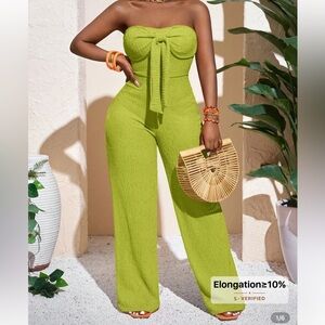 SHEIN Lime Strapless Jumpsuit